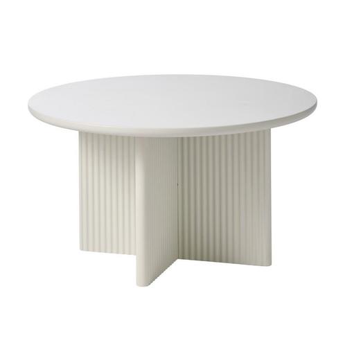 *WOONWINKEL* Ronde Salontafel Greige Met Ribbels, Huis en Inrichting, Tafels | Salontafels, Nieuw, Verzenden