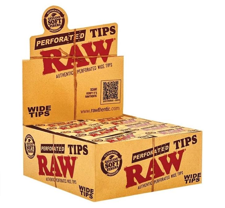 RAW Classic Perforated Wide Tips 50 booklet, Verzamelen, Rookartikelen, Aanstekers en Luciferdoosjes, Nieuw, Verzenden