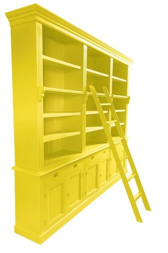 Boekenkast geel – geel met trap Reeuwijk 300 x 240cm, Huis en Inrichting, Kasten | Boekenkasten, Ophalen of Verzenden