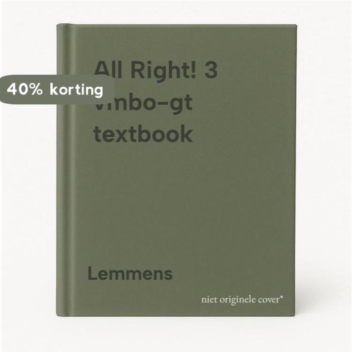 All Right! 3 vmbo-gt textbook 9789034576699 Lemmens, Boeken, Schoolboeken, Zo goed als nieuw, Verzenden