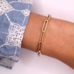 Gouden Long Schakelarmband 14K, Sieraden, Tassen en Uiterlijk, Armbanden, Verzenden, Nieuw, Goud, Goud