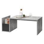 Salontafel Bollnas met opbergvak 90x45x35 betonlook zwart, Huis en Inrichting, Tafels | Salontafels, Nieuw, Verzenden