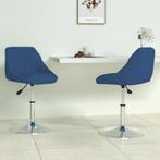 vidaXL Eetkamerstoelen draaibaar 2 st fluweel blauw, Verzenden, Nieuw, Blauw
