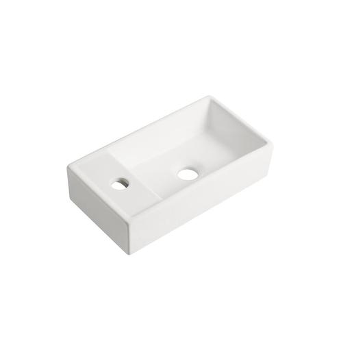 Fontein Ora 41x22x10cm mat wit inclusief afvoerplug links, Doe-het-zelf en Verbouw, Sanitair, Verzenden