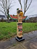 sculptuur, Eagle Totem Pole Handmade - 72 cm - Hout