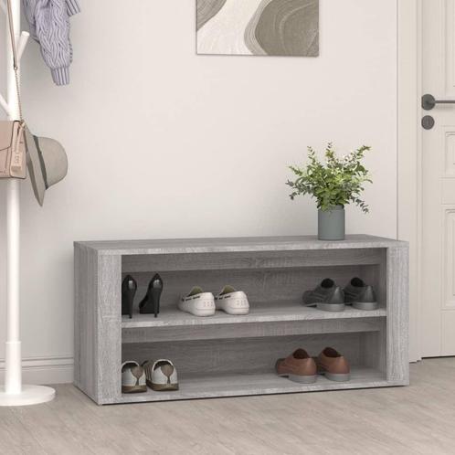 vidaXL Schoenenrek 100x35x45 cm bewerkt hout grijs sonoma, Huis en Inrichting, Kasten | Schoenenrekken, Nieuw, Verzenden