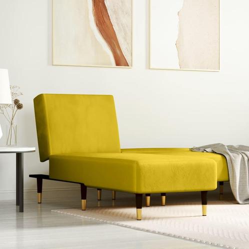 vidaXL Chaise longue fluweel geel, Huis en Inrichting, Banken | Sofa's en Chaises Longues, Nieuw, Verzenden