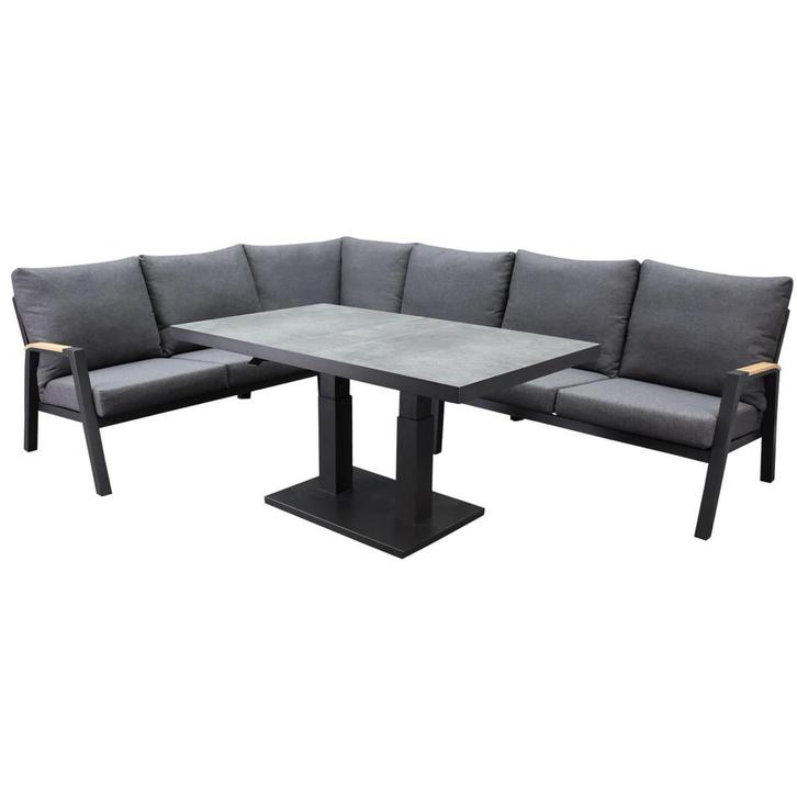 Montenegro dining hoek loungeset 5 delig met verstelbare, Tuin en Terras, Tuinsets en Loungesets, Nieuw, Aluminium, Ophalen of Verzenden