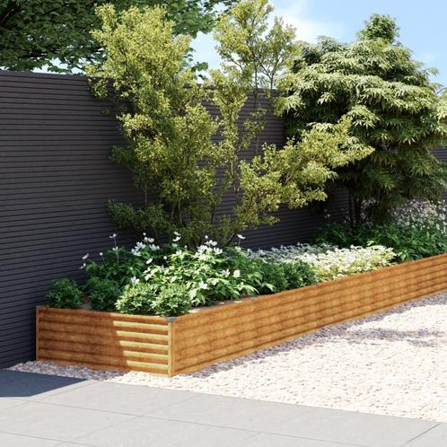 vidaXL Plantenbak verhoogd 960x100x36 cm cortenstaal, Tuin en Terras, Bloembakken en Plantenbakken, 100 cm of meer, Nieuw, Metaal