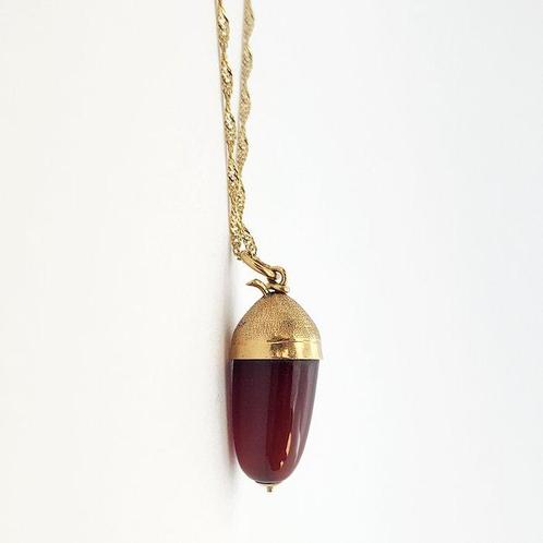 Ketting met hanger - 18 karaat Geel goud Quartz, Sieraden, Tassen en Uiterlijk, Antieke sieraden