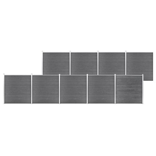 vidaXL Schutting 1564x186 cm HKC grijs, Tuin en Terras, Schuttingen, Nieuw, Kunststof, 1 tot 2 meter, Verzenden