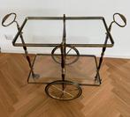 Serveerwagen - Hout, Metaal, Glas - Goudkleurig brons met