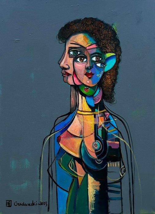 Andrzej Gudaski - Mask XL, Antiek en Kunst, Kunst | Schilderijen | Modern