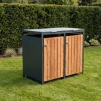 Dubbele Containerberging Tom Eikenlook Staal met Gasveren, Verzenden, Nieuw, Hout