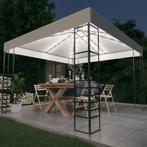 vidaXL Tuinpaviljoen met LED-lichtslinger 3x3 m wit, Tuin en Terras, Verzenden, Nieuw