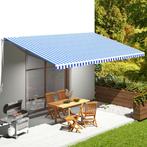 vidaXL Vervangingsdoek voor luifel 6x3,5 m blauw en wit, Verzenden, Nieuw