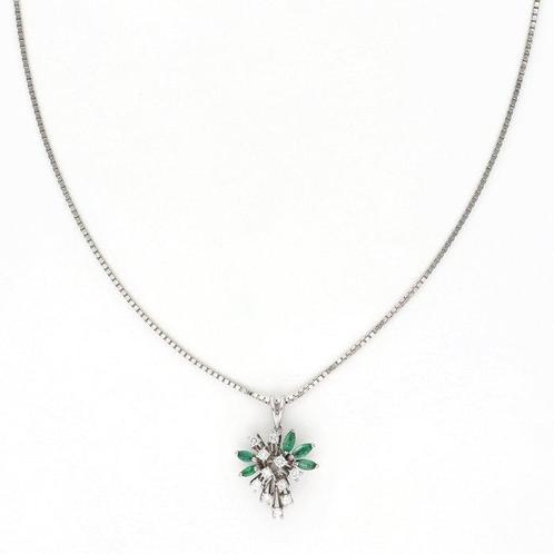 Halsketting - 18 karaat Witgoud - 0.44ct. tw. Diamant, Sieraden, Tassen en Uiterlijk, Kettingen
