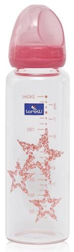 Lorelli Pink 240ml Anti-Koliek Glazen Fles 1020088-0003, Verzenden, Nieuw