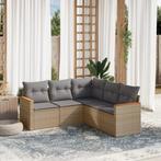 vidaXL 5-delige Loungeset met kussens poly rattan gemengd, Tuin en Terras, Verzenden, Nieuw, Rotan, Loungeset