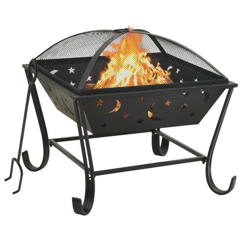 vidaXL Vuurplaats met pook XXL 62 cm staal, Huis en Inrichting, Haarden, Nieuw, Verzenden