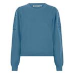 -30% Esqualo  Esqualo Sweater f23-07519 embroidery petrol  m, Verzenden, Nieuw, Blauw