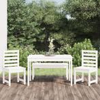 vidaXL 4-delige Tuinset massief grenenhout wit, Verzenden, Nieuw, 4 zitplaatsen, Tuinset