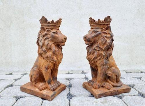 Beeldje - Gatekeepers - leeuwen (2) - IJzer, Antiek en Kunst, Curiosa en Brocante
