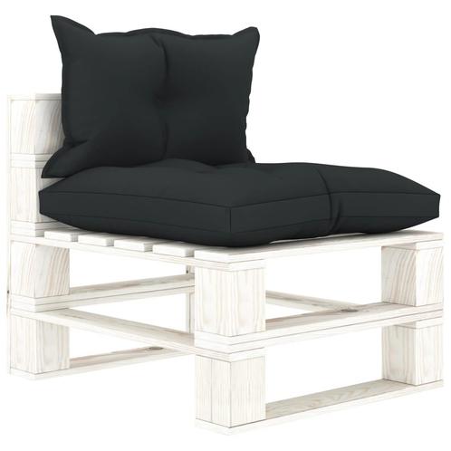 vidaXL Tuinmiddenbank met antracietkleurige kussens pallet, Tuin en Terras, Tuinsets en Loungesets, Nieuw, Hout, Verzenden