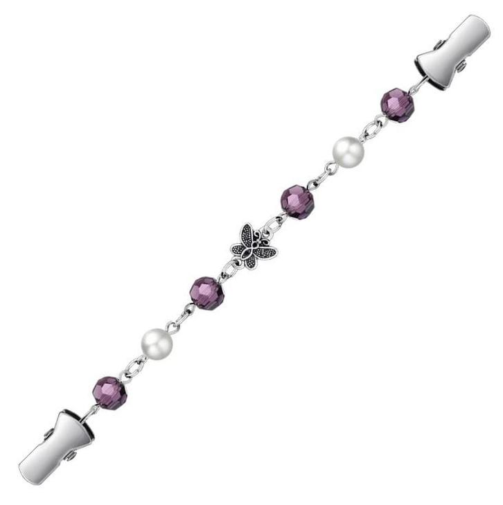 Fako Bijoux - Vestsluiting - Vestclip - Vlindertje - Paars -, Sieraden, Tassen en Uiterlijk, Broches, Verzenden