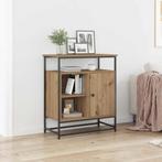 vidaXL Dressoir 69x35x80 cm bewerkt hout en staal artisanaal, Verzenden, Nieuw, Overige houtsoorten, 50 tot 100 cm