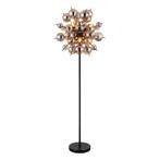 Vloerlamp UDO Glas 155.0cm Matt zwart | Smoked E14 6-Lichts, 100 tot 150 cm, Nieuw, Ophalen of Verzenden, Metaal