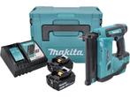 Makita DBN500RTJ 18V Li-Ion Accu brad tacker set (2x 5.0Ah, Verzenden, Zo goed als nieuw