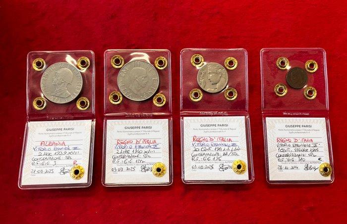 Italië, Koninkrijk Lotto 4 monete Vittorio Emanuele III Raro, Postzegels en Munten, Munten | Europa | Niet-Euromunten