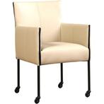 Set van 6 Leren eetkamerstoelen More - Toledo Mastic, Ophalen of Verzenden, Nieuw, Leer