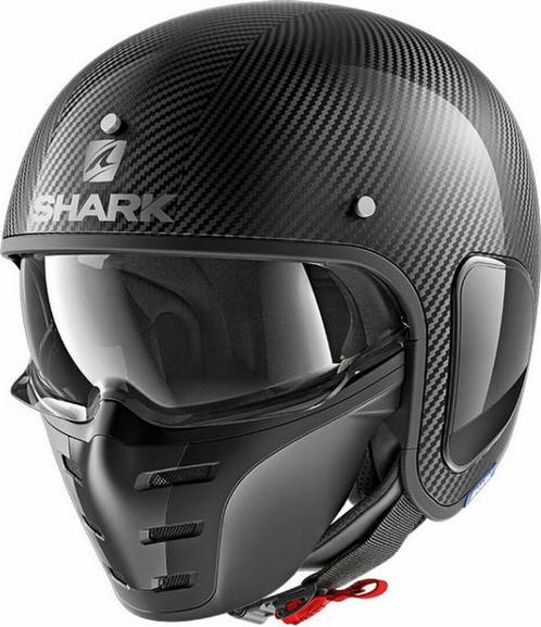 Shark S-Drak 2 Carbon - Zwart, Motoren, Kleding | Motorhelmen, S, Shark, Jethelm, Verzenden