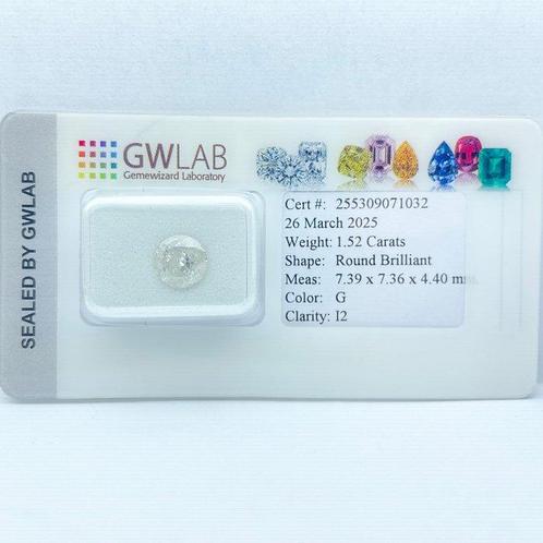 Zonder Minimumprijs - 1 pcs Diamant (Natuurlijk) - 1.52 ct -, Sieraden, Tassen en Uiterlijk, Edelstenen