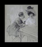 Antoine Calbet (1860-1944) - La conversation, Antiek en Kunst, Kunst | Schilderijen | Klassiek