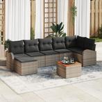 vidaXL Tuin Sofa Set Grijs 8 pcs Grijs Groot Handgeweven, Verzenden, Nieuw, Rotan
