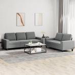 vidaXL 2-delige Loungeset stof donkergrijs, Huis en Inrichting, Banken | Bankstellen, Verzenden, Nieuw, Vierpersoons of meer, Stof