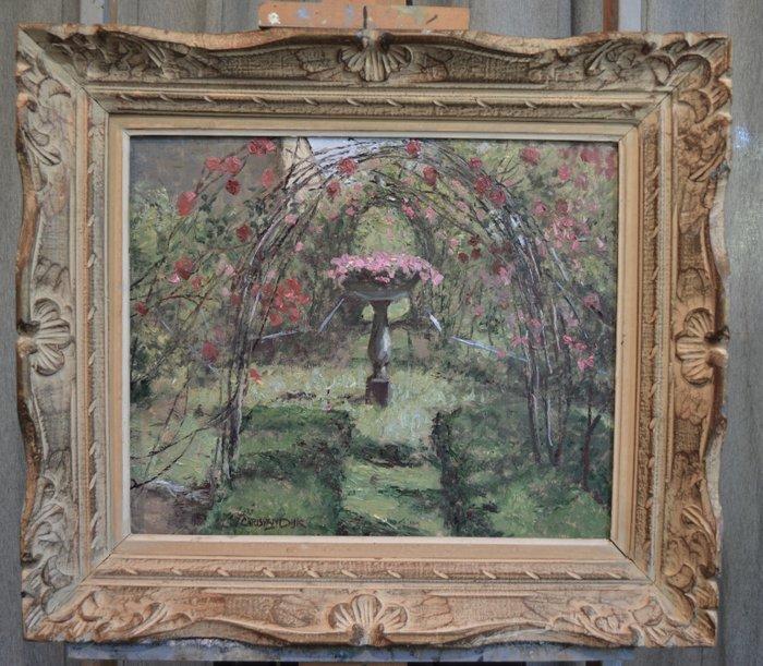 Chris van Dijk (1952) - Impressionist  Le jardin dHenri Le, Antiek en Kunst, Kunst | Schilderijen | Klassiek