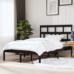 vidaXL Bedframe massief hout zwart 150x200 cm, Verzenden, Zwart, Overige maten, 200 cm