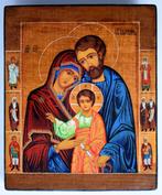 Icoon - RUSSISCH ORTHODOX ICON HEILIGE FAMILIE hout,, Antiek en Kunst