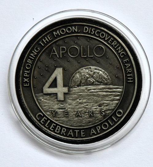 Apollo 14-medaille vloog metaal naar de maan 40-jarig, Antiek en Kunst, Antiek | Wandborden en Tegels