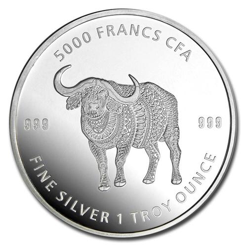 Chad - Mandala Buffalo 1 oz 2020 (10.000 oplage), Postzegels en Munten, Munten | Amerika, Midden-Amerika, Losse munt, Zilver, Verzenden
