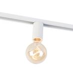 E27 fitting met rail ophanging voor 1-fase rail wit - Iconic, Nieuw, Metaal of Aluminium, Modern