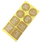 80 stickers labels assortiment bruin met wit opdruk, Ophalen of Verzenden, Nieuw