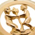 Gouden hanger van het sterrenbeeld tweelingen, Ophalen of Verzenden, Gebruikt, Goud, Overige merken
