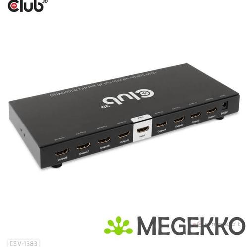 CLUB3D 1 to 8 HDMI Splitter Full 3D and 4K60Hz(600MHz), Computers en Software, Netwerk switches, Nieuw, Verzenden