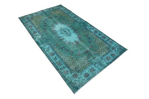 Turquoise vintage - Vloerkleed - 202 cm - 115 cm - met, Huis en Inrichting, Stoffering | Tapijten en Kleden