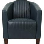 Leren fauteuil Press Special - Granada Blue (blauw) - Poten, Nieuw, Ophalen of Verzenden, Eigentijds, Klassiek, Retro, Romantisch, Vintage